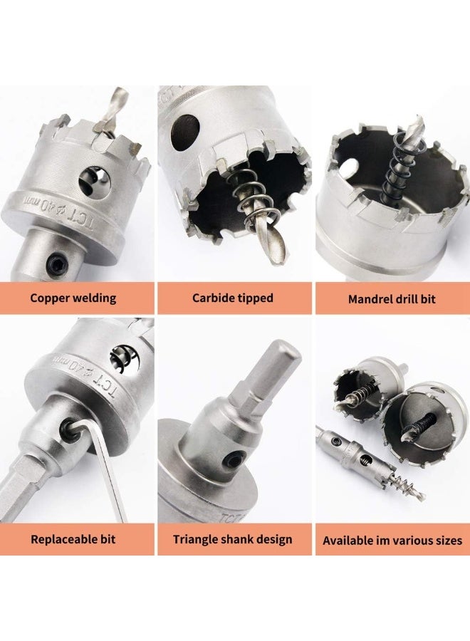 RNS TCT Hole Saw ECO 14 mm, TCT Metal Core Cutter with Pilot Drill, Arbor and Hex Key for Precision Steel, Sheet Metal and Industrial Drilling - Image 3