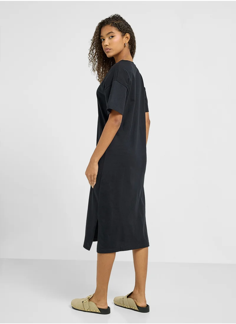 Ginger Basics 2 Pack Relaxed V-Neck Midi Dress