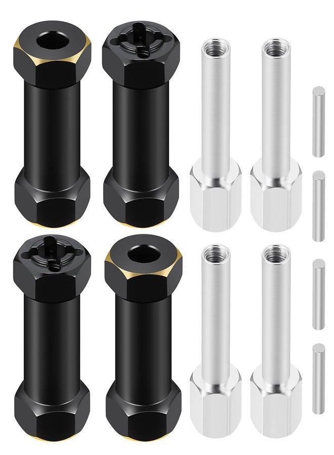 MOHERO 4Pcs Brass 12mm (+25mm) Wheels Hex Hub Extension Hex Drive Adapter for All RC Car Which with 12mm Hex and 1/10 RC Crawlers Axial SCX10 90046 D90 - Image 1