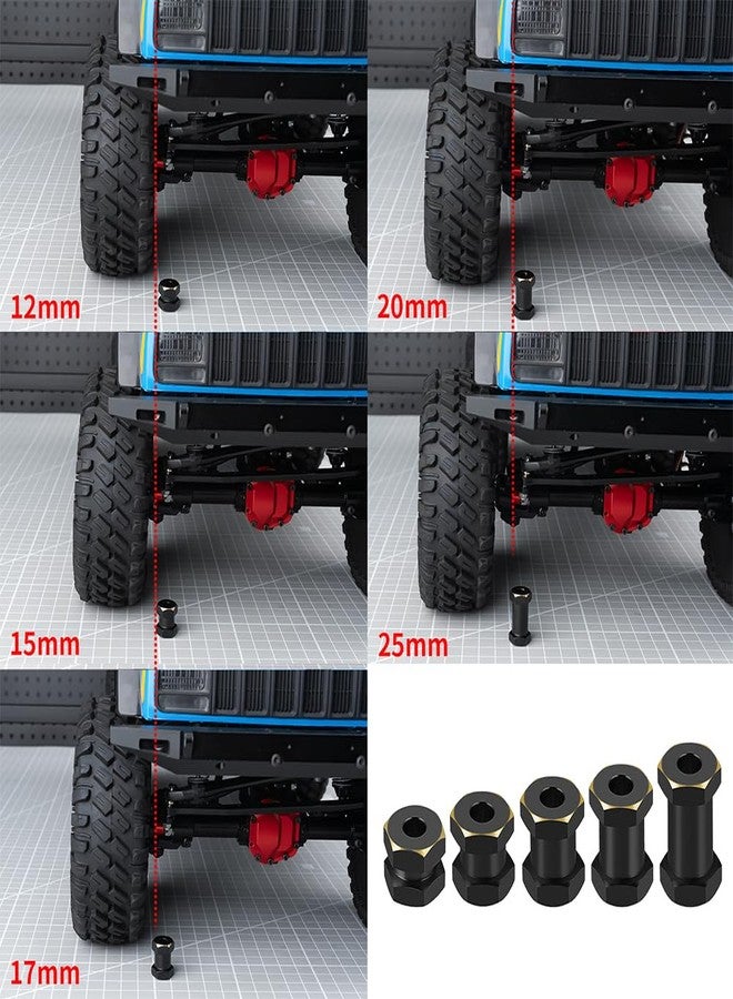 MOHERO 4Pcs Brass 12mm (+25mm) Wheels Hex Hub Extension Hex Drive Adapter for All RC Car Which with 12mm Hex and 1/10 RC Crawlers Axial SCX10 90046 D90 - Image 2