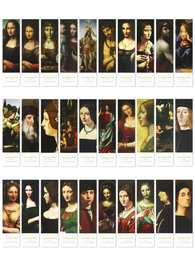 GAUENEEN 30 Pcs Paper Bookmarks, da Vinci Art Works Bookmark Bulk for Book Lovers, Aesthetic Bookmarks Set for Women Men - Image 1