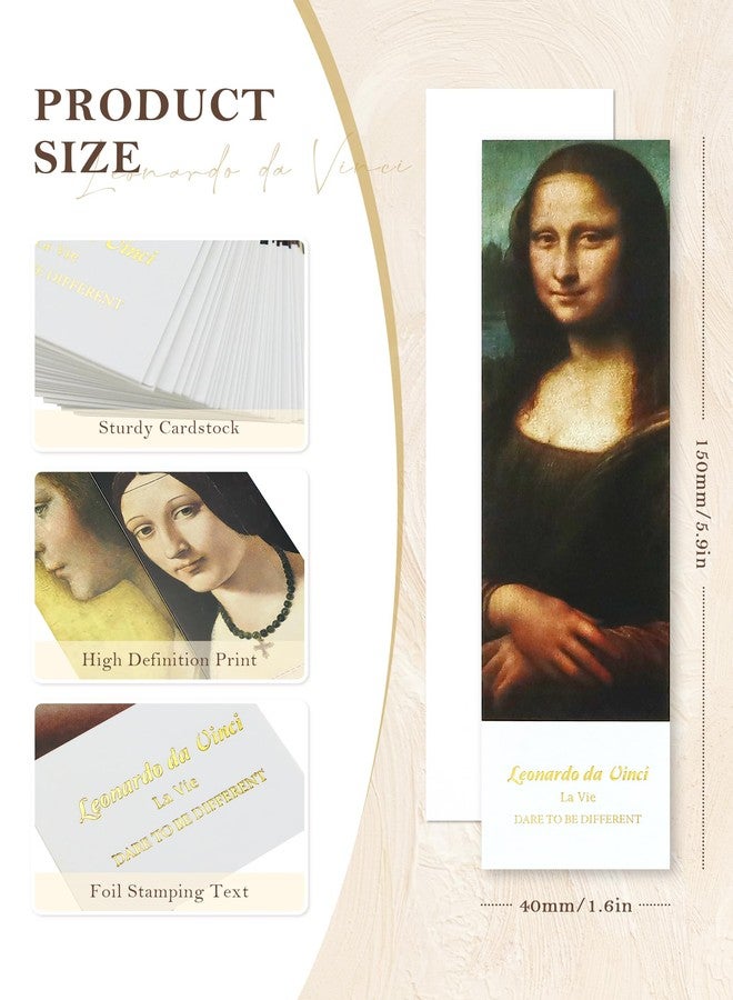 GAUENEEN 30 Pcs Paper Bookmarks, da Vinci Art Works Bookmark Bulk for Book Lovers, Aesthetic Bookmarks Set for Women Men - Image 2