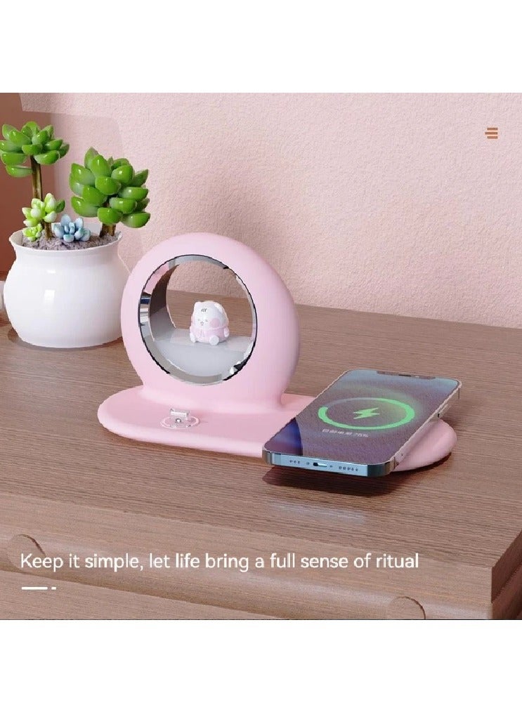 Wireless Charging Modern Simple Cute Style 15w Wireless Charger With Three Levels Of Adjustable Night Light, Suitable Gift for Girls Birthday Gift - Image 2