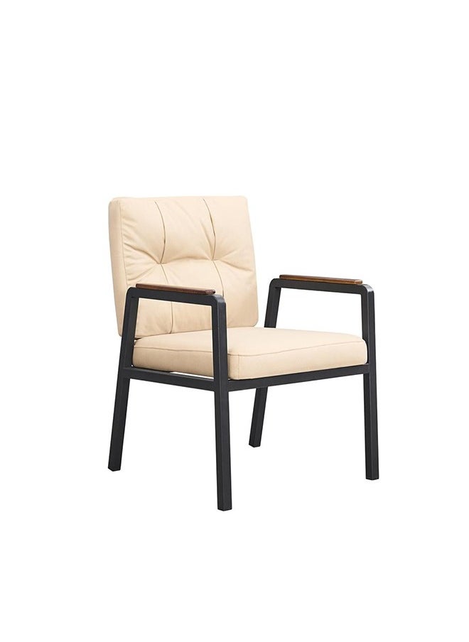 NZONE STORE Single Upholstered Chair with Sturdy Metal Frame || Beige 