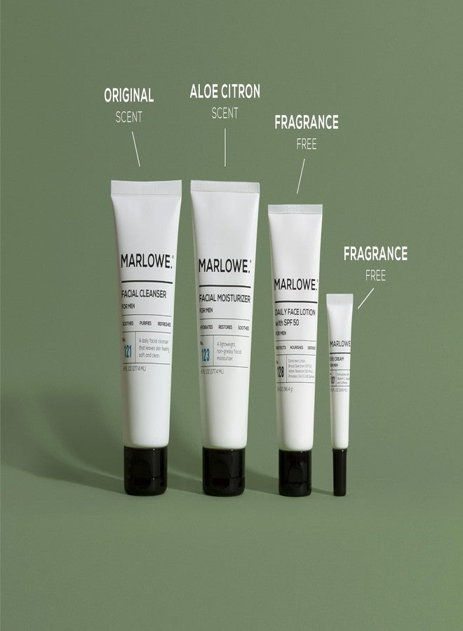 Marlowe مارلو. مجموعة العناية بالبشرة للرجال، رقم 204 مجموعة الوجه الأساسية اليومية، رقم 121 منظف الوجه، رقم 123 مرطب الوجه، رقم 127 كريم العين، رقم 128 لوشن الوجه اليومي مع واقي شمس SPF 50، هدية رائعة للرجال - Image 2