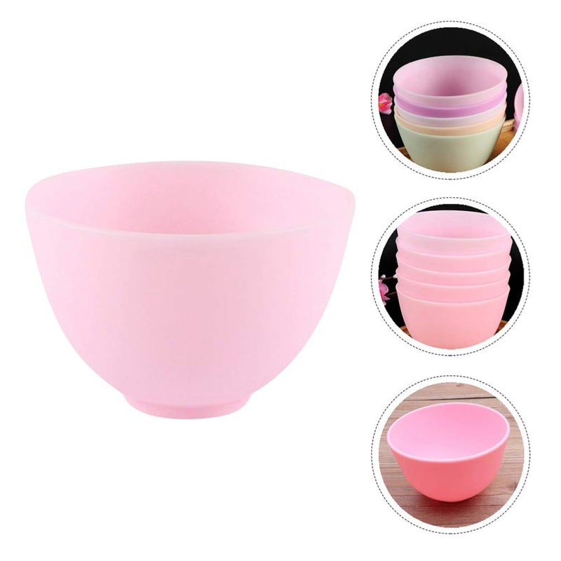 EXCEART 3Pcs 3 Sizes Pink Silicone Mixing Bowls for Facial Masks DIY Beauty Spice Storage Non-Stick Flexible Face Mask Bowl Set for Home Use - Image 2