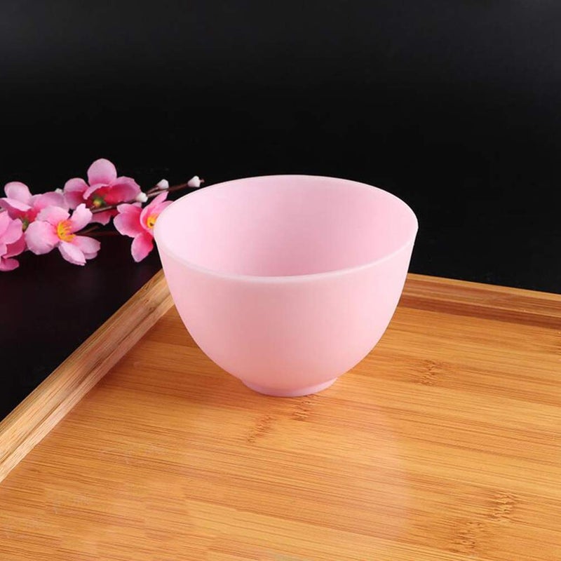 EXCEART 3Pcs 3 Sizes Pink Silicone Mixing Bowls for Facial Masks DIY Beauty Spice Storage Non-Stick Flexible Face Mask Bowl Set for Home Use - Image 3
