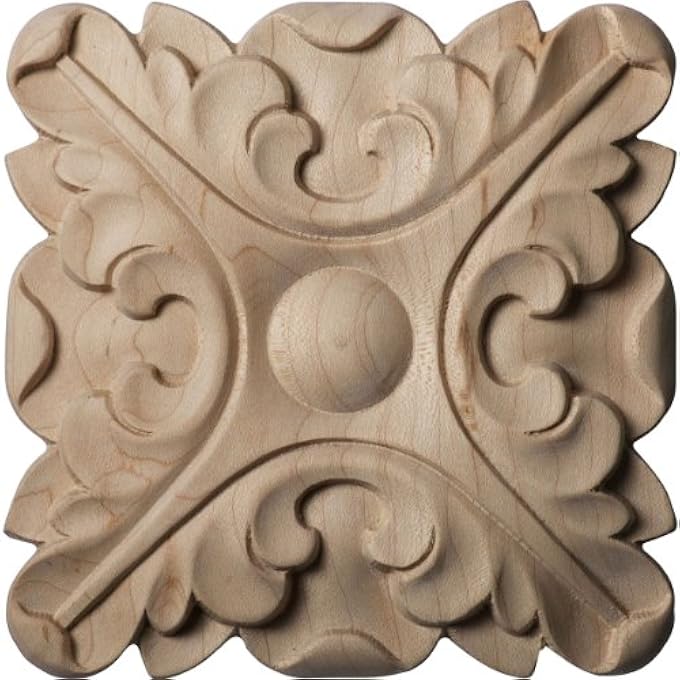 ROS05X05ACRW ROSETTE, SINGLE, RUBBERWOOD - Image 1