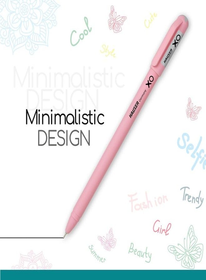 Hauser XO Girls Squad Pink Body 0.6mm Ball Pen | Minimalistic Body with Matt Finish Body | Black Ink, Pack of 30 Pens - Image 3