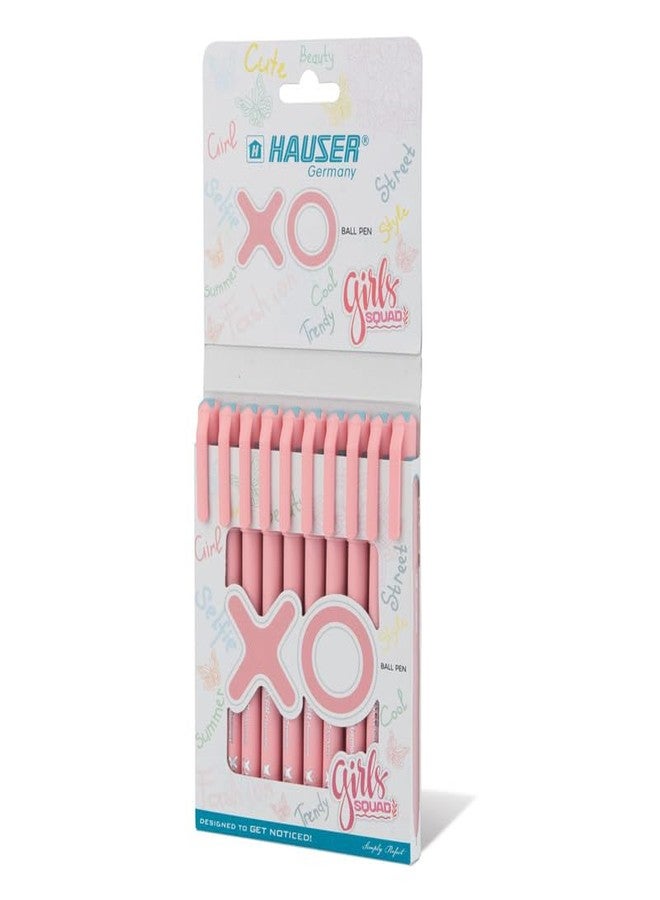Hauser XO Girls Squad Pink Body 0.6mm Ball Pen | Minimalistic Body with Matt Finish Body | Black Ink, Pack of 30 Pens - Image 2