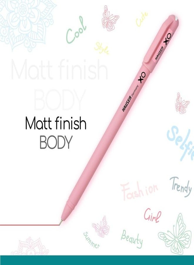 Hauser XO Girls Squad Pink Body 0.6mm Ball Pen | Minimalistic Body with Matt Finish Body | Black Ink, Pack of 30 Pens - Image 5