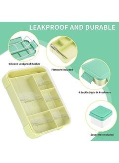 Arabest Children's Lunch Box with Compartments - 1300 ml BPA-Free Bento Box Lunch Box Children's Lunch Box Leak-proof with 5 Compartments Lunch Box for Adults, Girls & Boys, Microwave/Dishwasher Safe  - Image 3