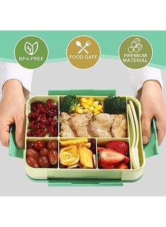 Arabest Children's Lunch Box with Compartments - 1300 ml BPA-Free Bento Box Lunch Box Children's Lunch Box Leak-proof with 5 Compartments Lunch Box for Adults, Girls & Boys, Microwave/Dishwasher Safe  - Image 2