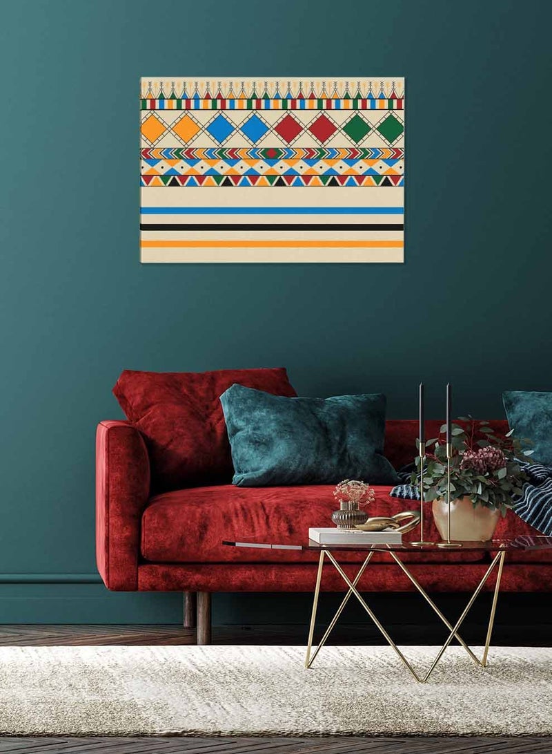 لوحة كانفاس على إطار خشبي، تصميم مستوحى من القط العسيري بمنظر أفقي، للمنزل، غرفة المعيشة، المكتب، الديكور - Image 1