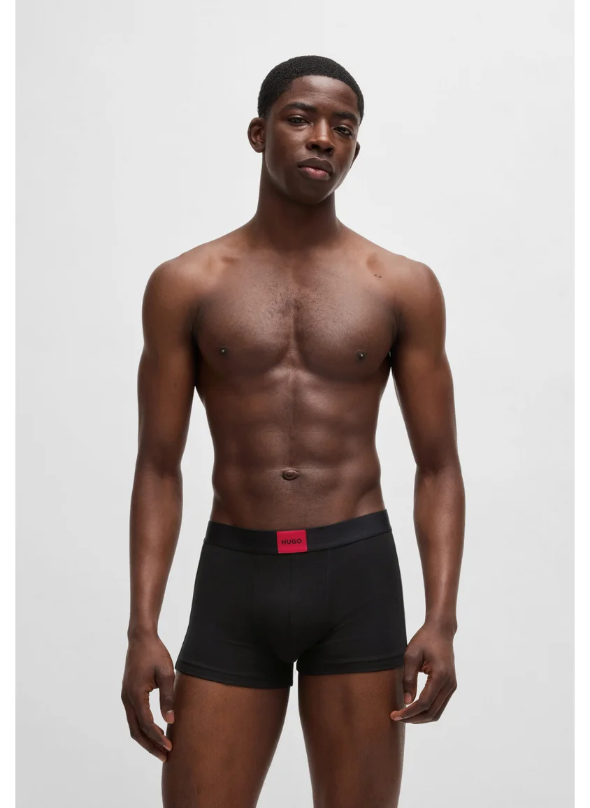 هوجو Three-pack of stretch-cotton trunks with logo waistbands