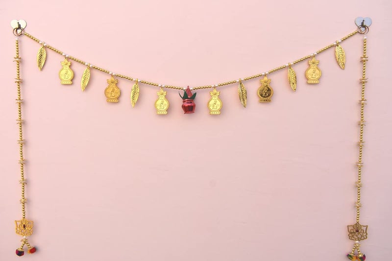 CREYENTES Door Hangings For Home Decoration Toran Bandhanwar Pack Of 2 Door Side Hangings Ganesh Decoration Latkan Diwali Decoration Items Home Mandir Puja DcorNavratri Onam Pongal Pooja Room 315 Feet - Image 1