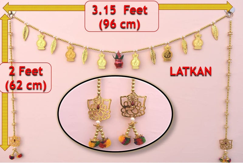 CREYENTES Door Hangings For Home Decoration Toran Bandhanwar Pack Of 2 Door Side Hangings Ganesh Decoration Latkan Diwali Decoration Items Home Mandir Puja DcorNavratri Onam Pongal Pooja Room 315 Feet - Image 2