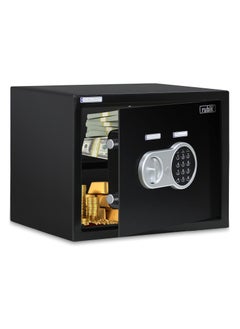 Rubik Safe Box Large A4 Documents Size Security Locker with Digital Keypad and Key Lock for Cash Jewelry Passports Home Office (Size 30x38x30cm) Black  - Image 4