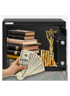 Rubik Safe Box Large A4 Documents Size Security Locker with Digital Keypad and Key Lock for Cash Jewelry Passports Home Office (Size 30x38x30cm) Black  - Image 5