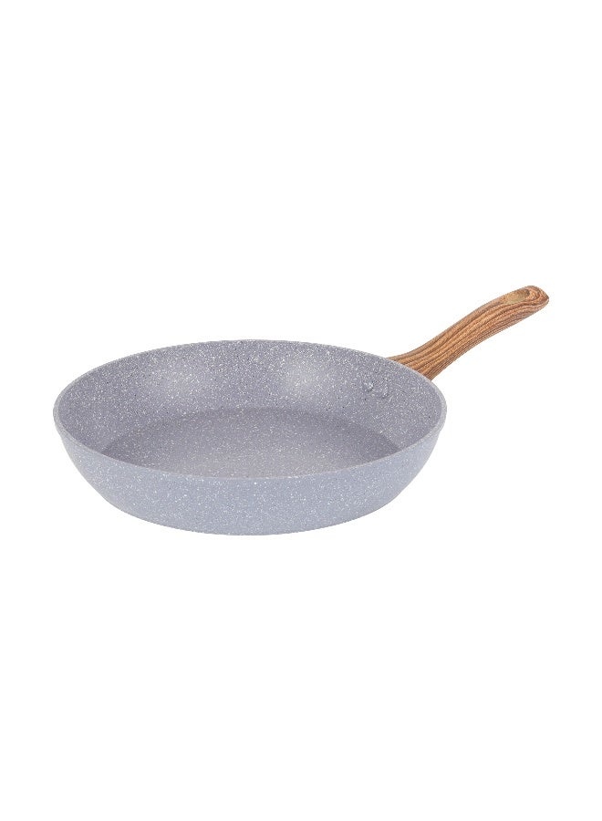 DELCASA Delcasa 28cm Essential Frypan Strong Forged Aluminum Body with Granite Coating and Heat Resistant Wooden Finish Bakelite Handle  - Image 2