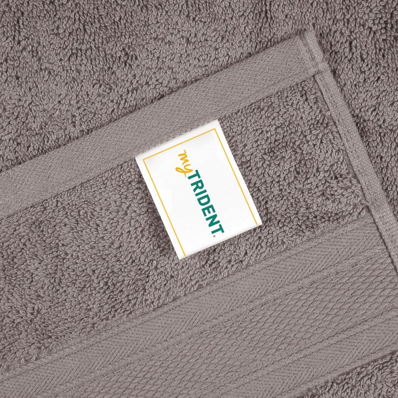 Trident منشفة تريداينت سوفت كومفورت إير الغنية 100% قطن، منشفة يد للاستخدام اليومي، 500 غم عالية الامتصاص للرجال/النساء، مجموعة 4 قطع من مناشف اليد (41 سم × 66 سم)، رمادي غامق - Image 4