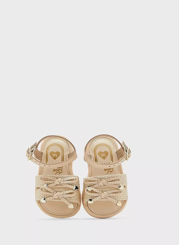 MOLEKINHA MOLEKINHA Sandals with Back strap For Infant Girls, Beige