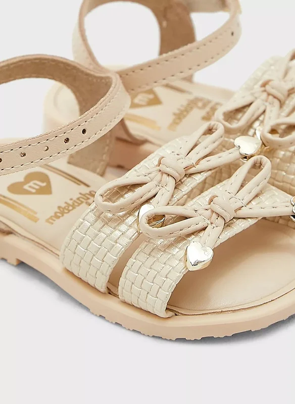MOLEKINHA MOLEKINHA Sandals with Back strap For Infant Girls, Beige