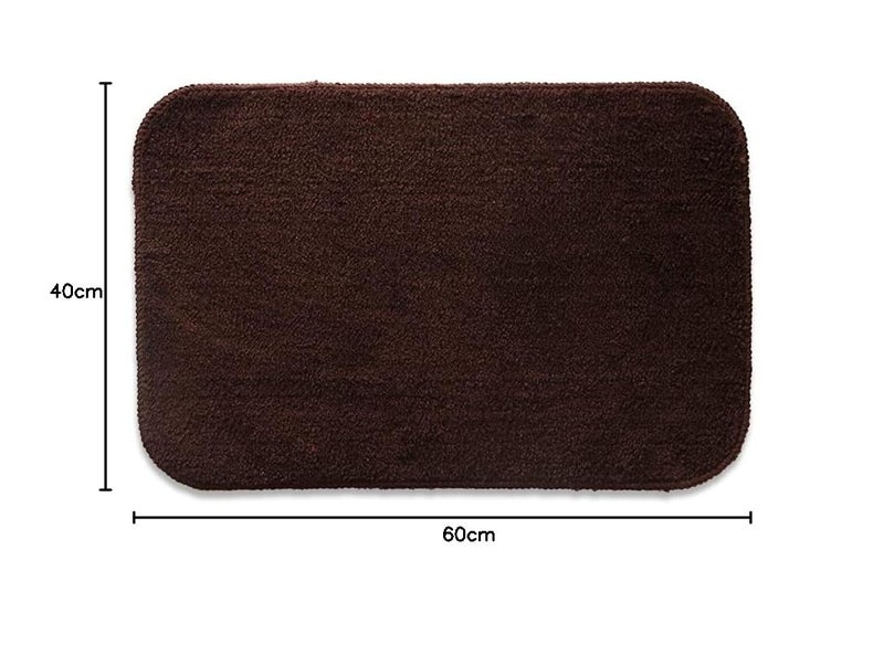 A CUBE LUXURY SOLUTIONS A CUBE LUXURY SOLUTIONS Solid Microfiber Bath Mat 40x60 2 Pcs Brown  - Image 2