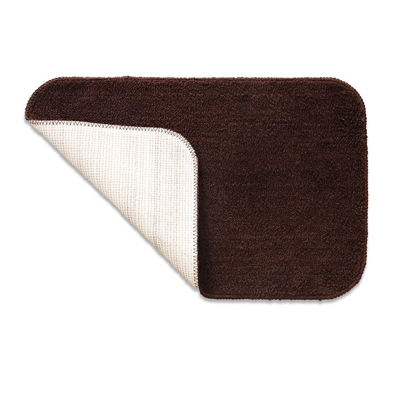 A CUBE LUXURY SOLUTIONS A CUBE LUXURY SOLUTIONS Solid Microfiber Bath Mat 40x60 2 Pcs Brown  - Image 5