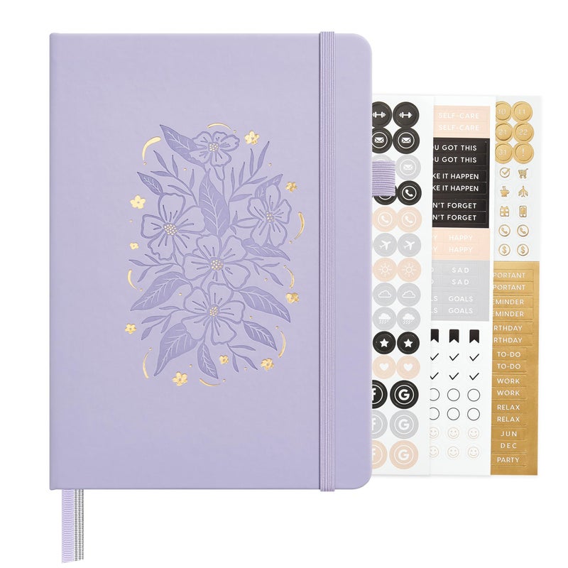&And Per Se ⩓ Per Se Bullet Dotted Journal, A5 Hardcover Aesthetic Notebook â€“ 160 Pages 100gsm Thick Dot Grid Paper, 3 Sticker Sheets â€“ Gift-Ready Journaling Kit for Women (Lavender) - Image 1