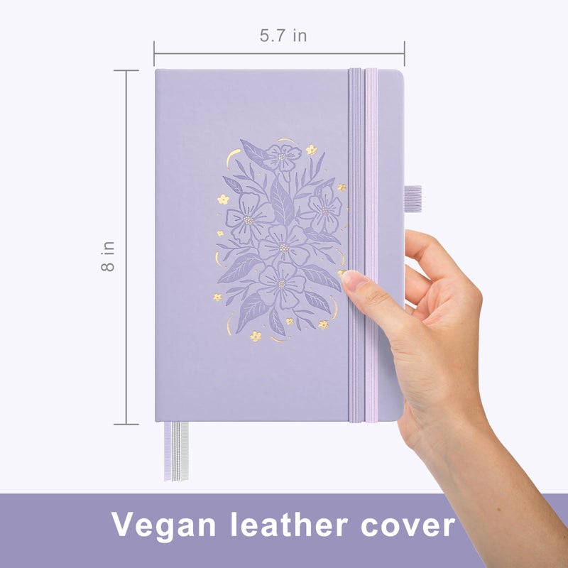 &And Per Se ⩓ Per Se Bullet Dotted Journal, A5 Hardcover Aesthetic Notebook â€“ 160 Pages 100gsm Thick Dot Grid Paper, 3 Sticker Sheets â€“ Gift-Ready Journaling Kit for Women (Lavender) - Image 3