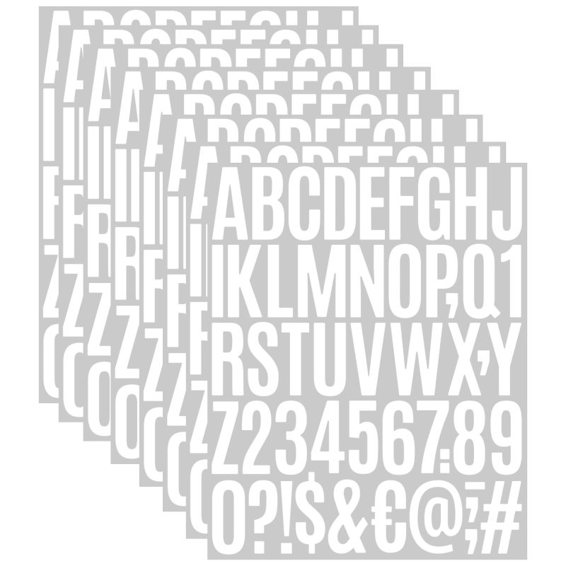 Vinyl Letter Stickers: 810 White 0.8 To 1.6 Inch Self-Adhesive Characters Across 10 Sheets - Tear-Resistant Waterproof Alphabet Stickers For DIY Crafts, Learning Activities, Scrapbooking & Home Décor - Image 1