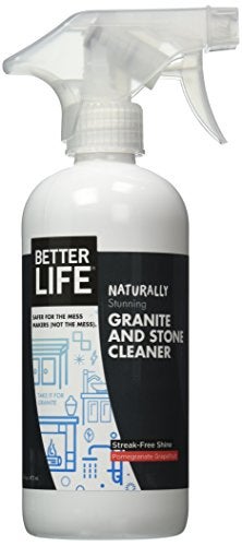 Better Life Granite Cleaner and Polish Stone Countertop Cleaner for Marble Quartz Slate Concrete Surfaces or Floors StreakFree Granite Stain Remover 16oz Pomegranate Grapefruit