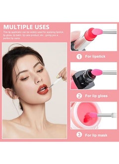 maycreate 3Pcs Lip Brush For Lipstick Reusable Silicone Lip Applicator With Cover Retractable Lip Scrub Brush For Lip Gloss Lip Cream Lip Masks Applying Makeup Tools  - Image 4