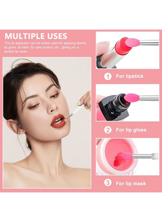 maycreate 3Pcs Lip Brush For Lipstick Reusable Silicone Lip Applicator With Cover Retractable Lip Scrub Brush For Lip Gloss Lip Cream Lip Masks Applying Makeup Tools  - Image 4