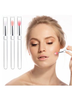 maycreate 3Pcs Lip Brush For Lipstick Reusable Silicone Lip Applicator With Cover Retractable Lip Scrub Brush For Lip Gloss Lip Cream Lip Masks Applying Makeup Tools  - Image 2