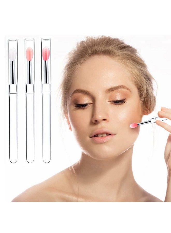 maycreate 3Pcs Lip Brush For Lipstick Reusable Silicone Lip Applicator With Cover Retractable Lip Scrub Brush For Lip Gloss Lip Cream Lip Masks Applying Makeup Tools  - Image 2