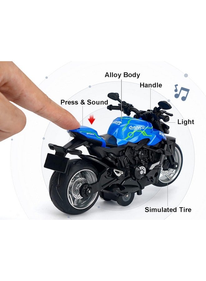 PLUSPOINT Diecast Motorcycle Toy Ducati Bike Scale Model,Pull Back Vehicles Alloy Simulation Superbike with Lights and Sound Also for Car Dashboard,Kids Adult - Image 3