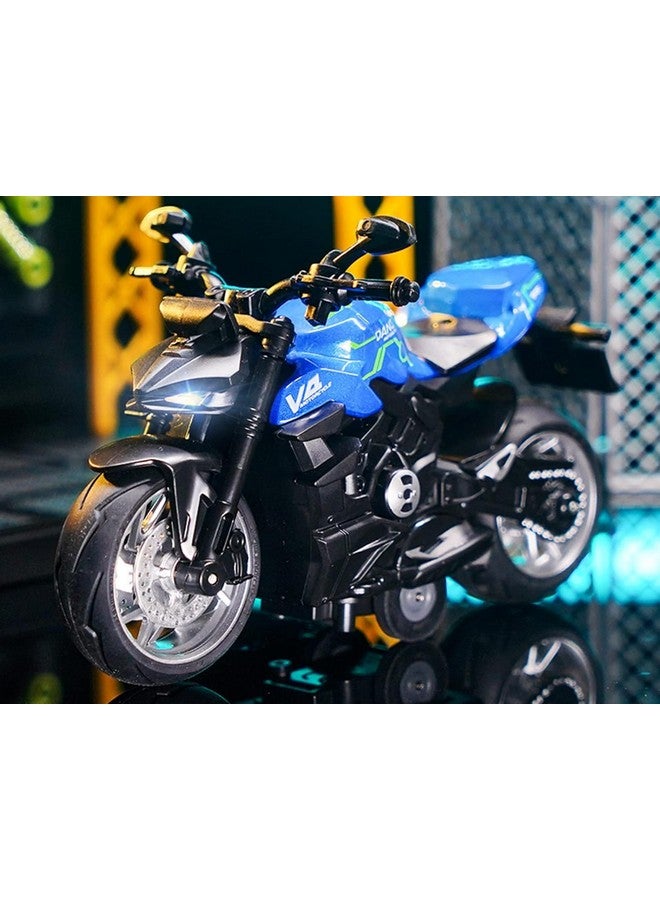 PLUSPOINT Diecast Motorcycle Toy Ducati Bike Scale Model,Pull Back Vehicles Alloy Simulation Superbike with Lights and Sound Also for Car Dashboard,Kids Adult - Image 2