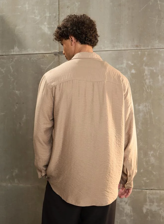 SASSAFRAS SASSAFRAS Solid Spread Collar Regular Fit Shirt