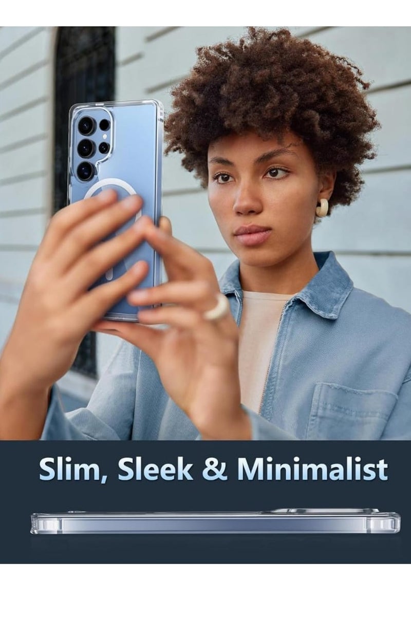 سامسونج جالاكسي اس 25 الترا ‫(Samsung Galaxy S25 ultra) جراب حافظة مغناطيسية يدعم الشحن اللاسلكى (شفاف - Image 3