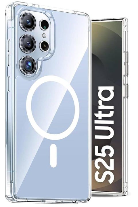 سامسونج جالاكسي اس 25 الترا ‫(Samsung Galaxy S25 ultra) جراب حافظة مغناطيسية يدعم الشحن اللاسلكى (شفاف