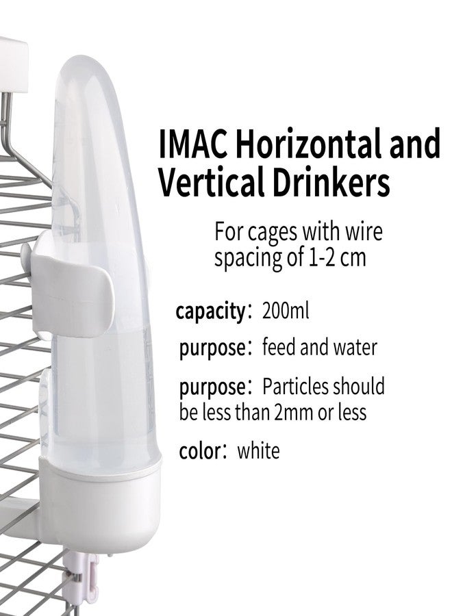 YOOSO WING Bird Feeder Automatic Bird Water Dispenser Set for Cage No Mess Parakeet Cage Water Dispenser PP Material, 200ml/6.8fl oz (2PCS) - Image 2