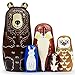 GRPSKCOS Russian Nesting Dolls Animal Bear Matryoshka Dolls Cute Handmade Wooden Toys Set of 5 for Kids01 Bear - Image 3