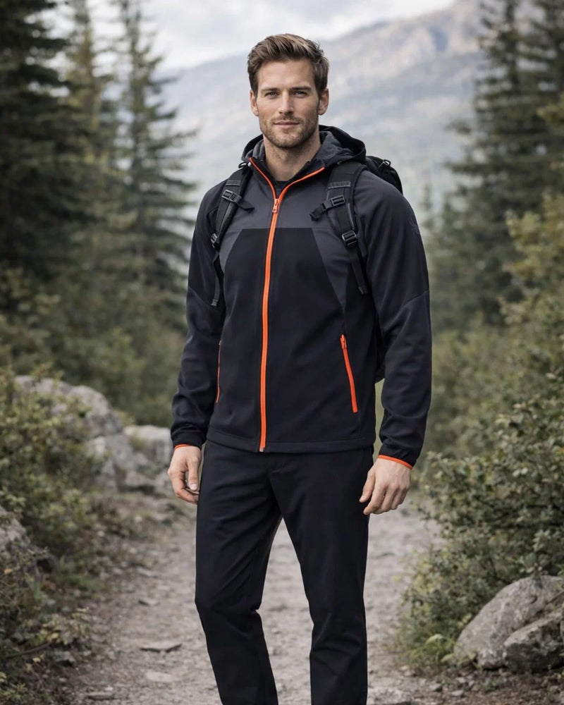 Spyder Mens Softshell Jacket - Faux Fur Lined Water Wind Resistant Performance Mens Fleece Jacket for Hiking Running Jogging, Size Large, Polar Colorblock - Image 2