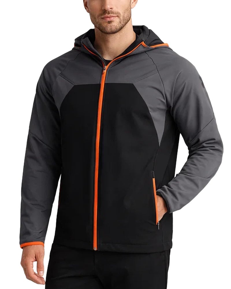 Spyder Mens Softshell Jacket - Faux Fur Lined Water Wind Resistant Performance Mens Fleece Jacket for Hiking Running Jogging, Size Large, Polar Colorblock - Image 1