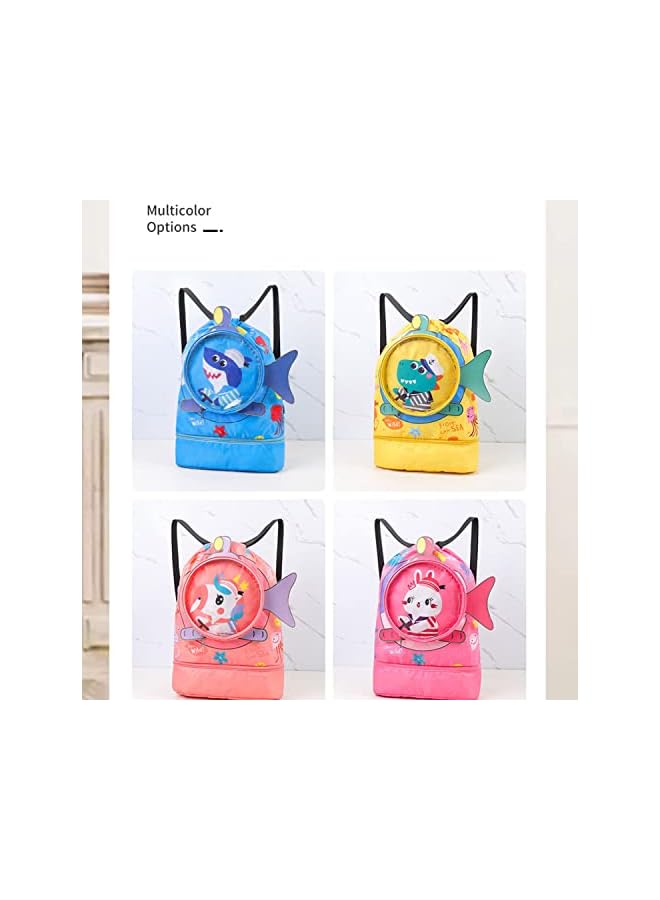 PROMASS Children'S Drawstring Bags Swimming Backpack, Drawstring Children'S Swimming Bag, Beach Bag, Sports Fitness Bag, Dry And Wet Separation, Suitable For Children, Men And Momen. (Red Unicorn) - Image 5