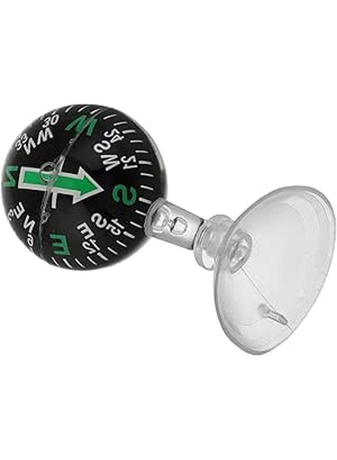 38mm Black Plastic Car Windshield Dashboard Compass with Suction Cup for Vehicle Marine Navigation - Image 1