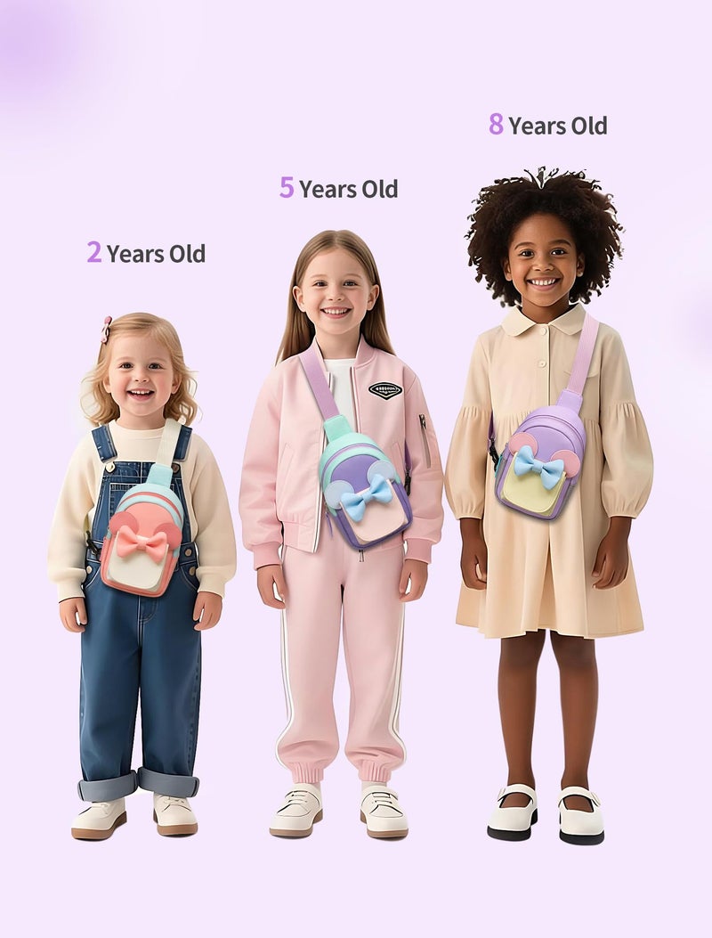 cotmcor Birthday Gifts for 3 4 5 6 7 8 Year Old Little Girl, Kids Purse Toddler Easter Basket Stuffers, Girls Stuff Fashion Sling Crossbody Bag Adjustable Fanny Pack for Outdoor Travel Holiday - Image 3