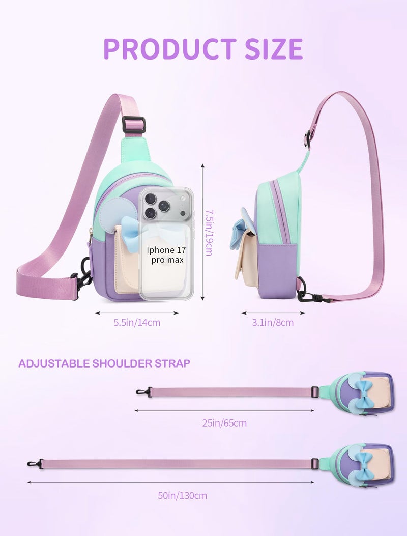 cotmcor Birthday Gifts for 3 4 5 6 7 8 Year Old Little Girl, Kids Purse Toddler Easter Basket Stuffers, Girls Stuff Fashion Sling Crossbody Bag Adjustable Fanny Pack for Outdoor Travel Holiday - Image 5